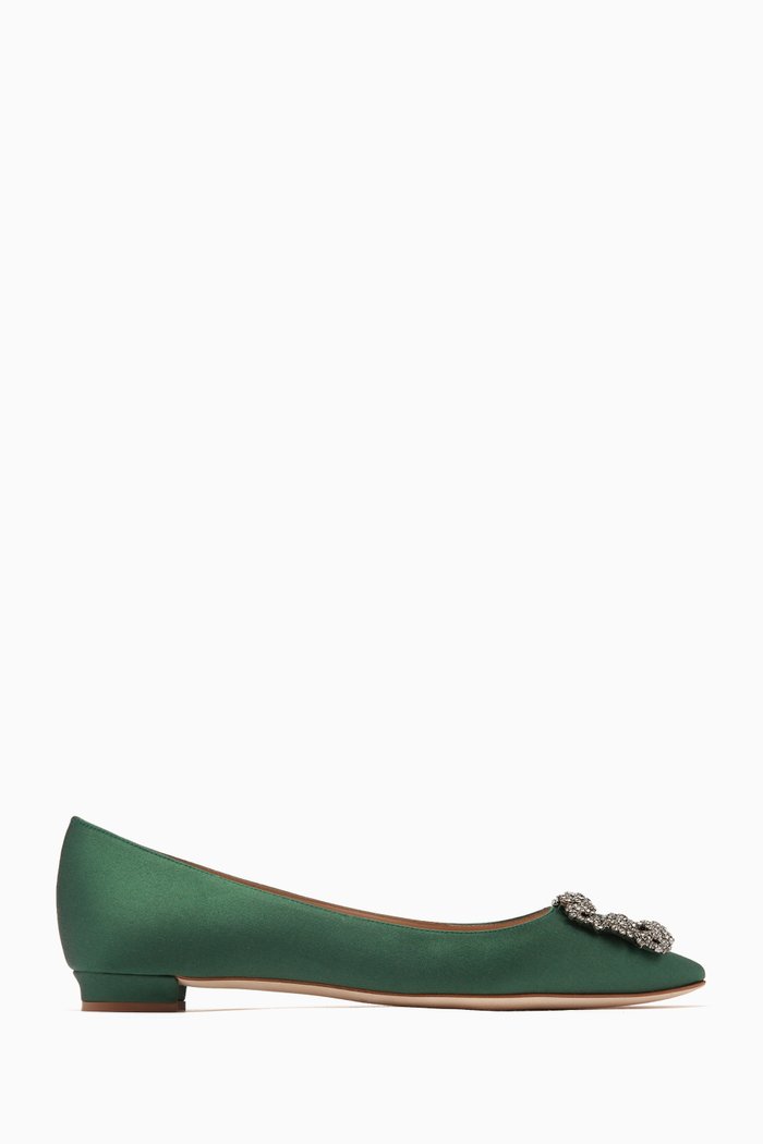 

Hangisimu Flats in Satin, Green