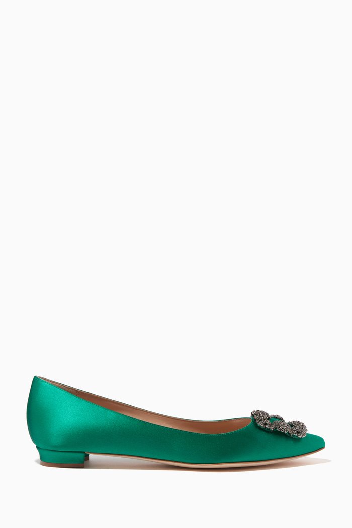 Hangisimu Flats in Satin, Green