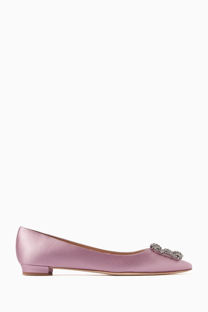 

Hangisi Flats in Satin, Purple