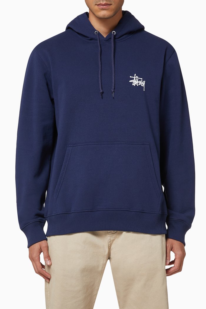 

Basic Stüssy Jersey Hoodie, Blue