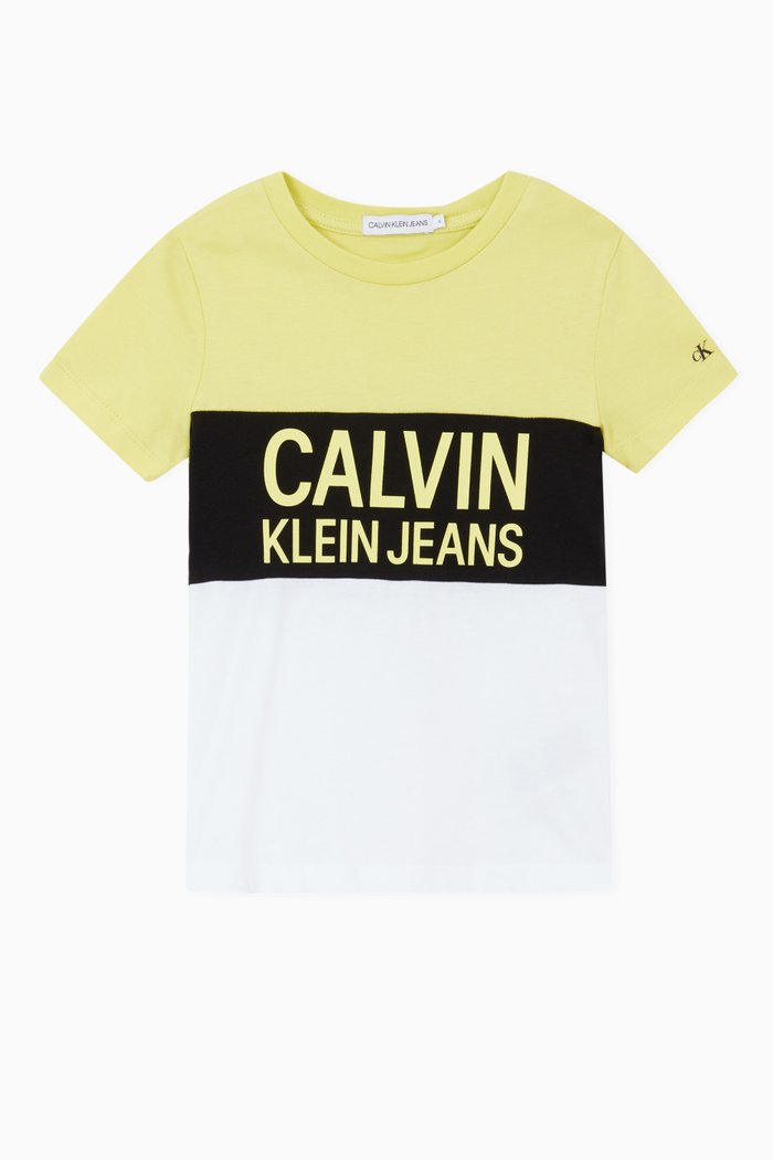 

Colour Block T-shirt in Organic Cotton, Green