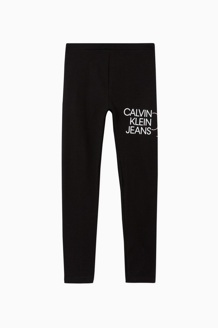 

Logo Leggings in Organic Cotton, Black