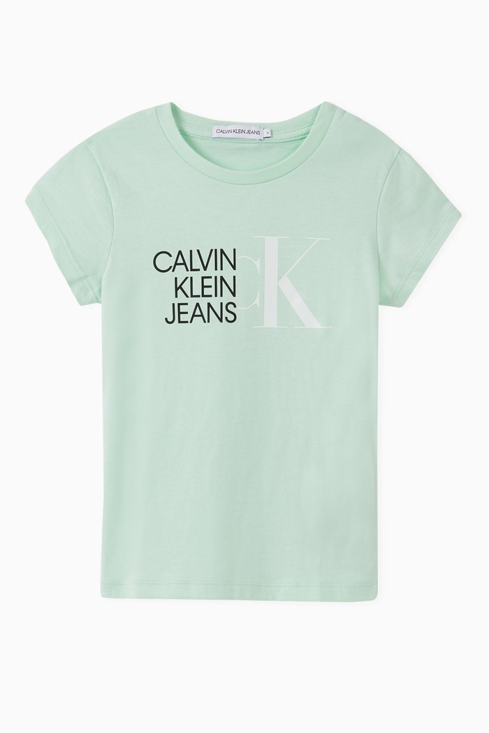 

Slim Logo T-shirt in Organic Cotton, Green