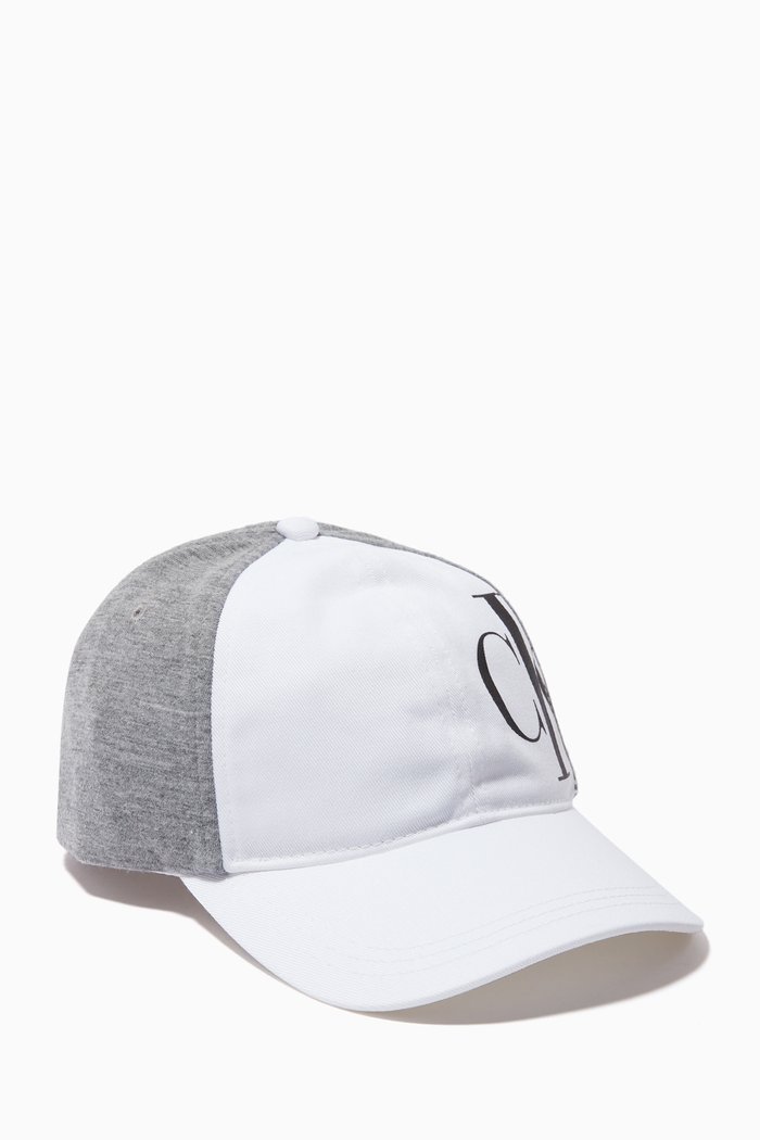 

Hybrid Logo Baseball Cap in Cotton, White