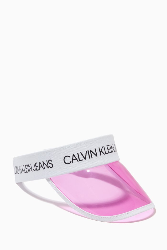 

Logo Sports Visor in Transparent Plastic, Pink