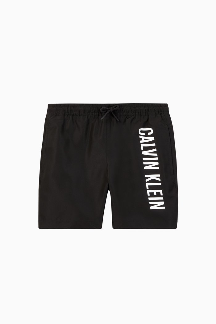 

Medium Drawstring Logo Swim Shorts, Black