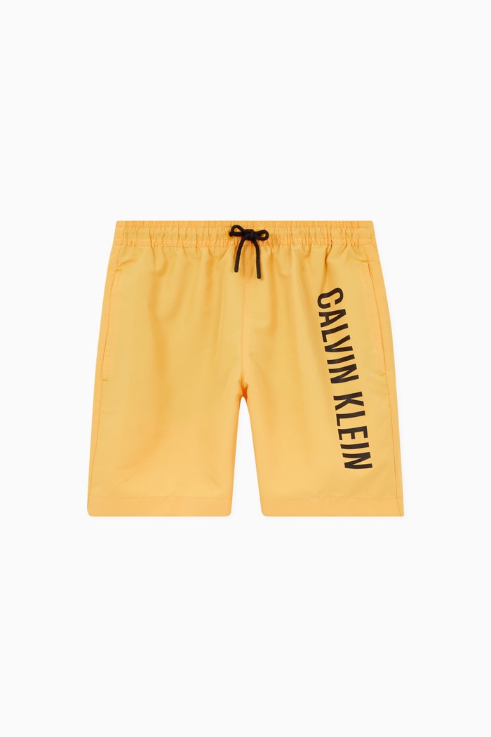 

Medium Drawstring Logo Swim Shorts, Yellow