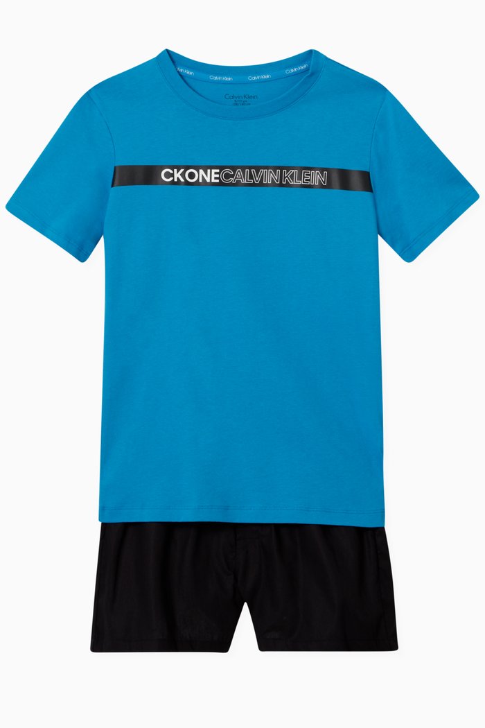 

Pyjama Set in Organic Cotton Jersey, Blue