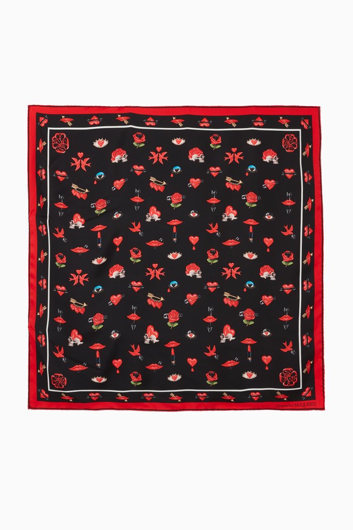 

Valentine Cameo Scarf in Silk, White