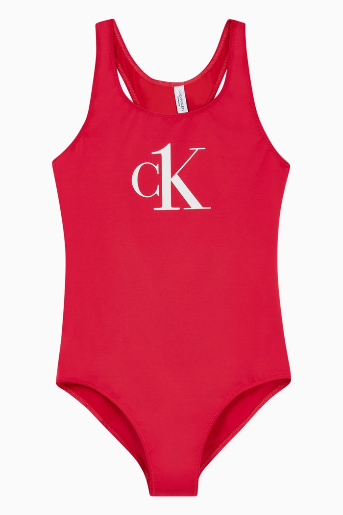

Logo Print Swimsuit, Pink