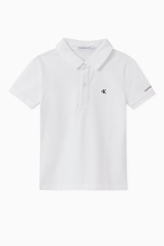 

Fitted Polo Shirt in Cotton Piqué, White
