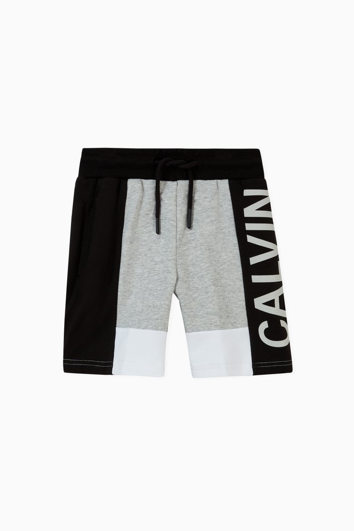

Colour Block Jogger Shorts in Cotton Terry, Multicolour