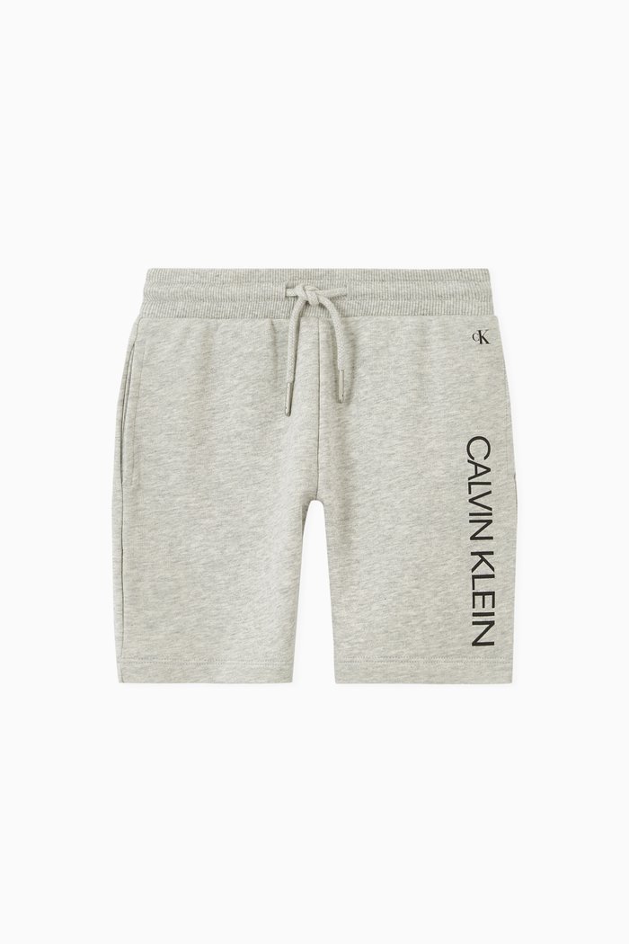 

Institutional Logo Cotton Shorts, Grey