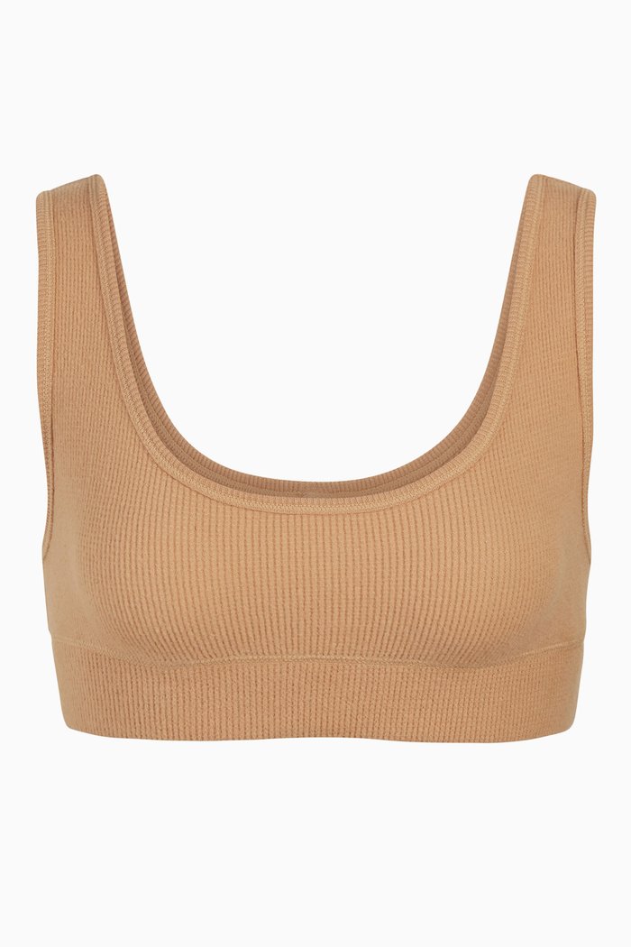 

Waffle Scoop Neck Bra, Yellow