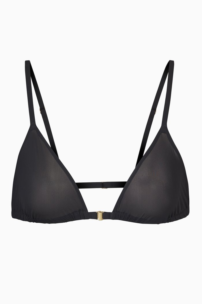 

Jelly Sheer Triangle Bralette, Black