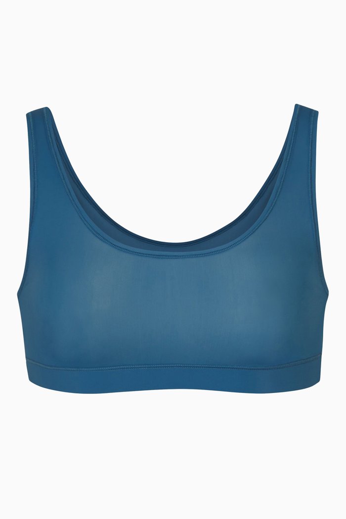 

Jelly Sheer Scoop Neck Bralette, Blue