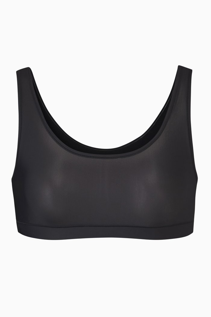 

Jelly Sheer Scoop Neck Bralette, Black