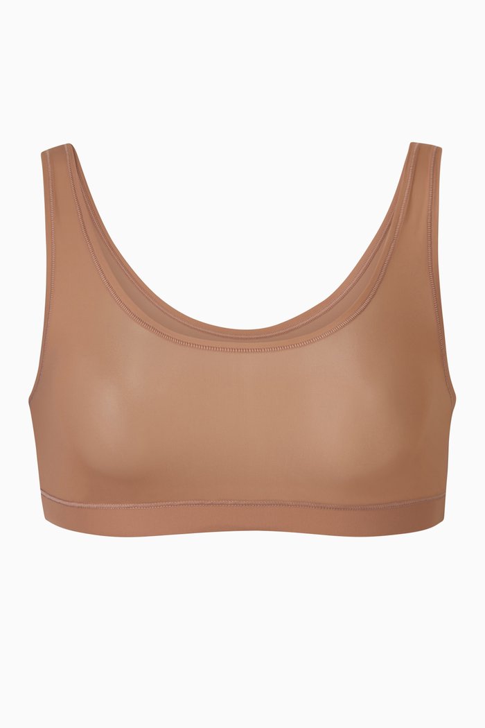 

Jelly Sheer Scoop Neck Bralette, Brown