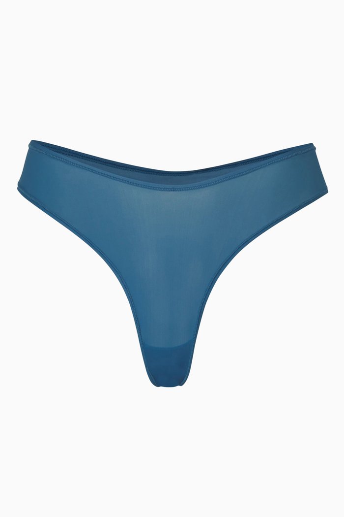 

Jelly Sheer Dipped Thong, Blue
