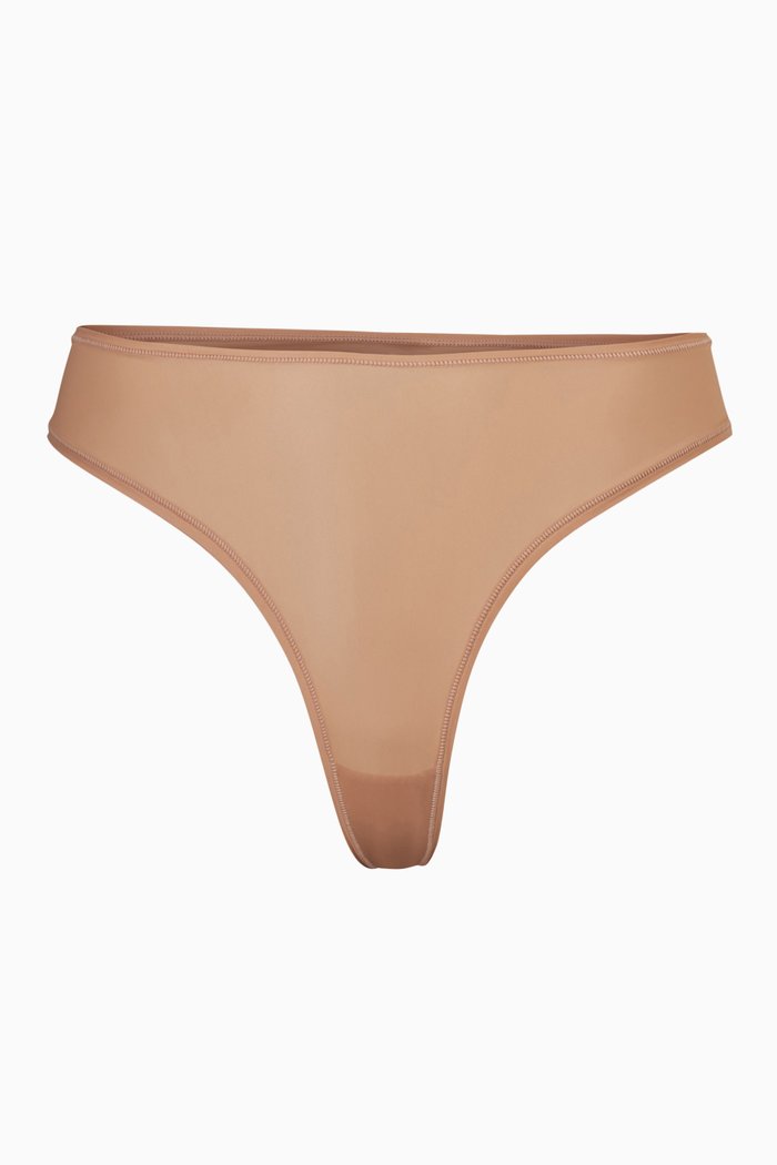 

Jelly Sheer Dipped Thong, Brown