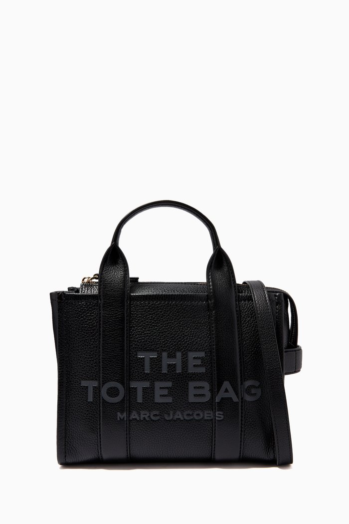 

Mini Traveler Tote Bag in Leather, Black
