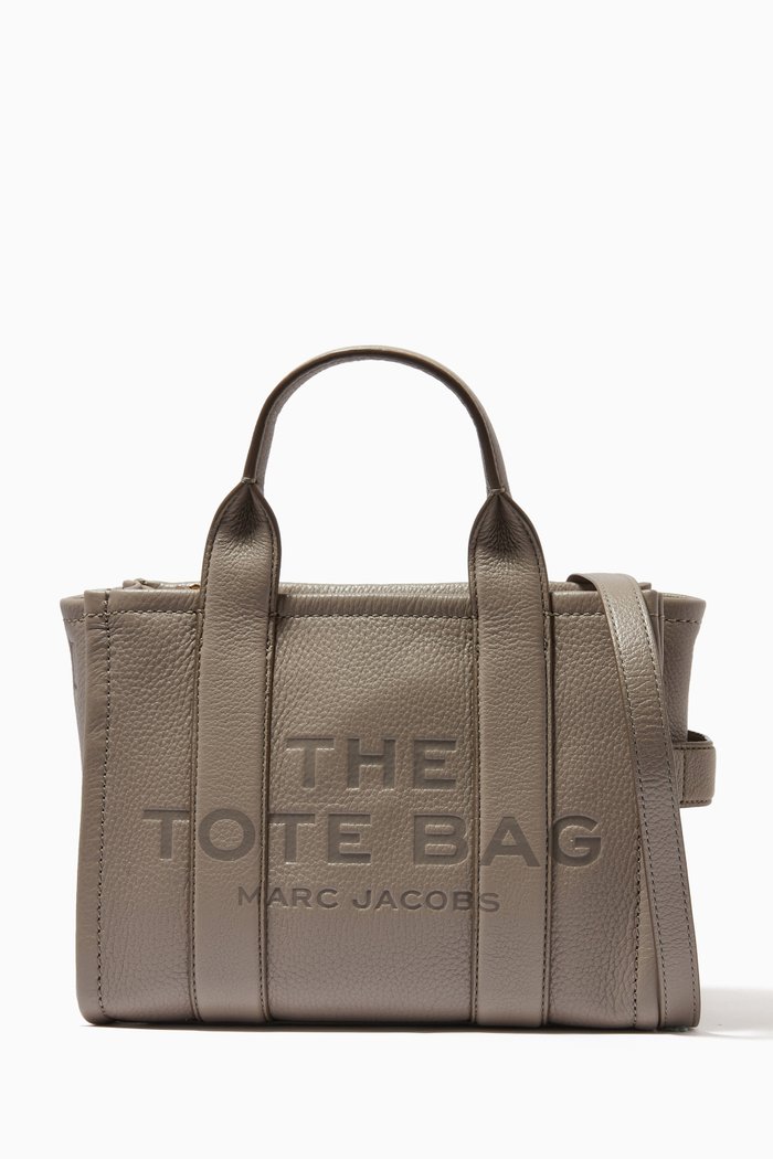 Mini Traveler Tote Bag in Leather, Grey
