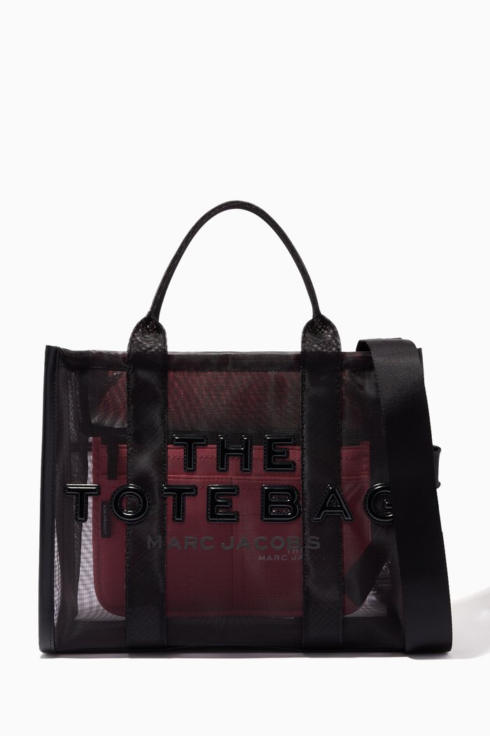 

Small Traveler Tote Bag in Mesh, Black