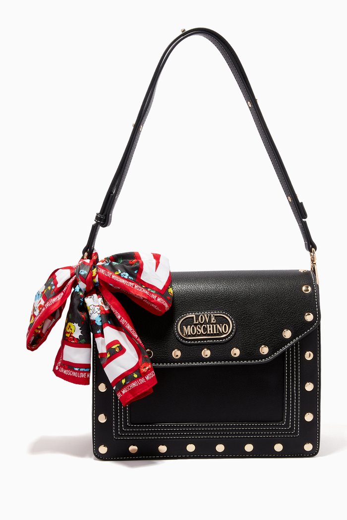 

Small Shoulder Bag with Foulard, Black