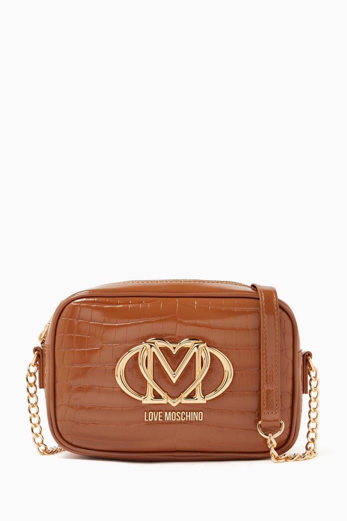 

Top Handle Bag with Scarf, Brown