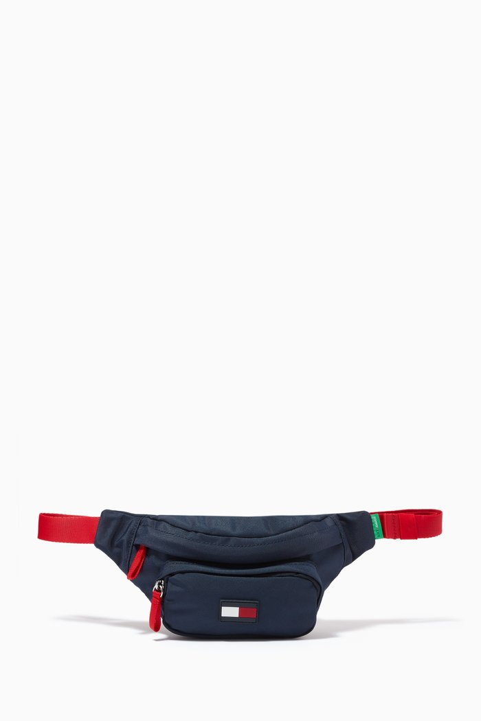 

Flag Patch Waist Bag in Recycled Polyester, Blue