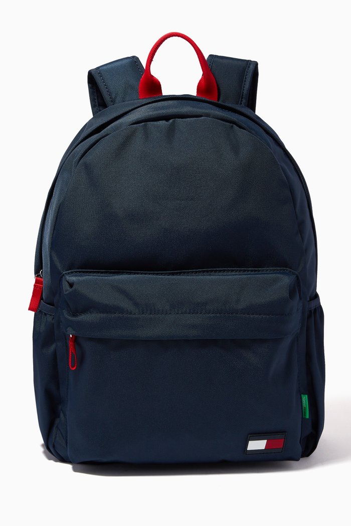 

Neon Detail Flag Patch Backpack in Canvas, Blue