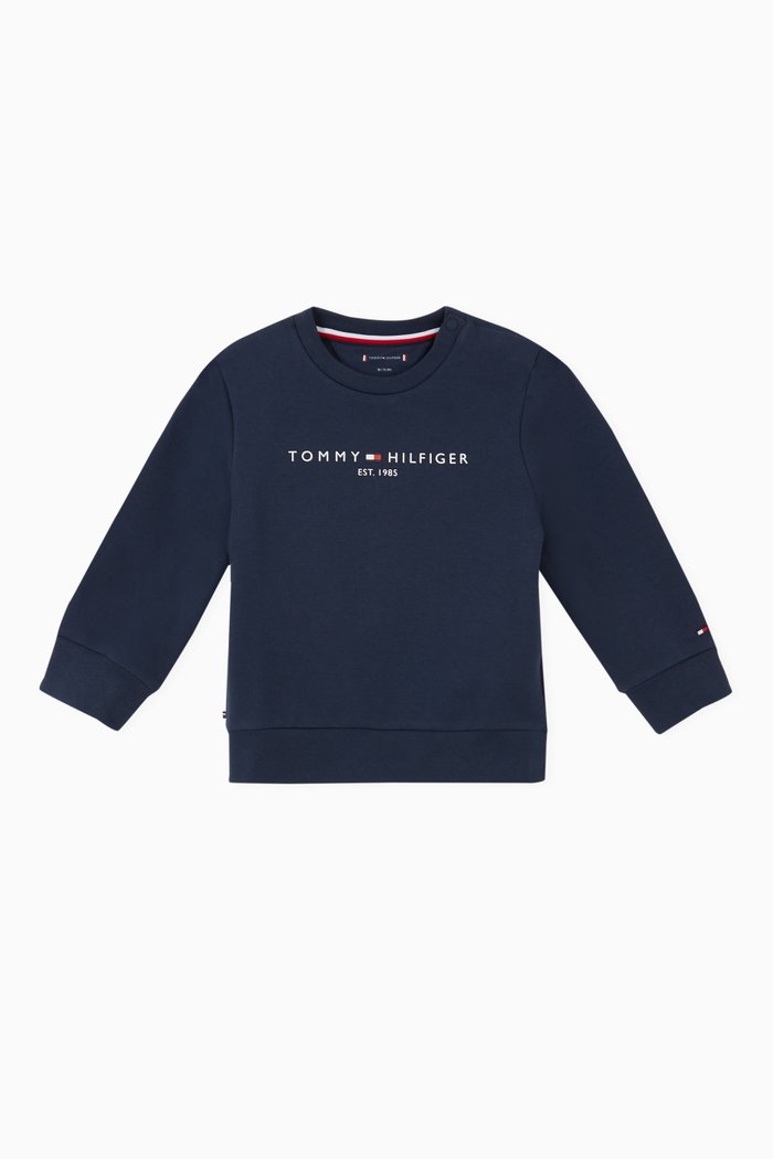 Essential Sweatshirt in Stretch Organic Cotton Jersey, Blue