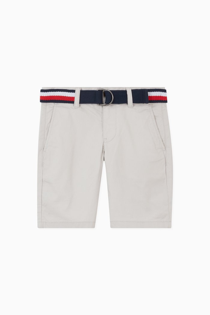 

Essential Belted Chino Shorts in Stretch Organic Cotton, White