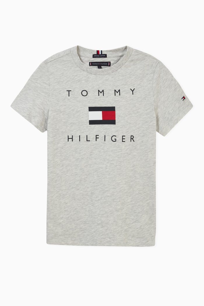 

Logo T-shirt in Organic Slub Cotton Jersey, Grey