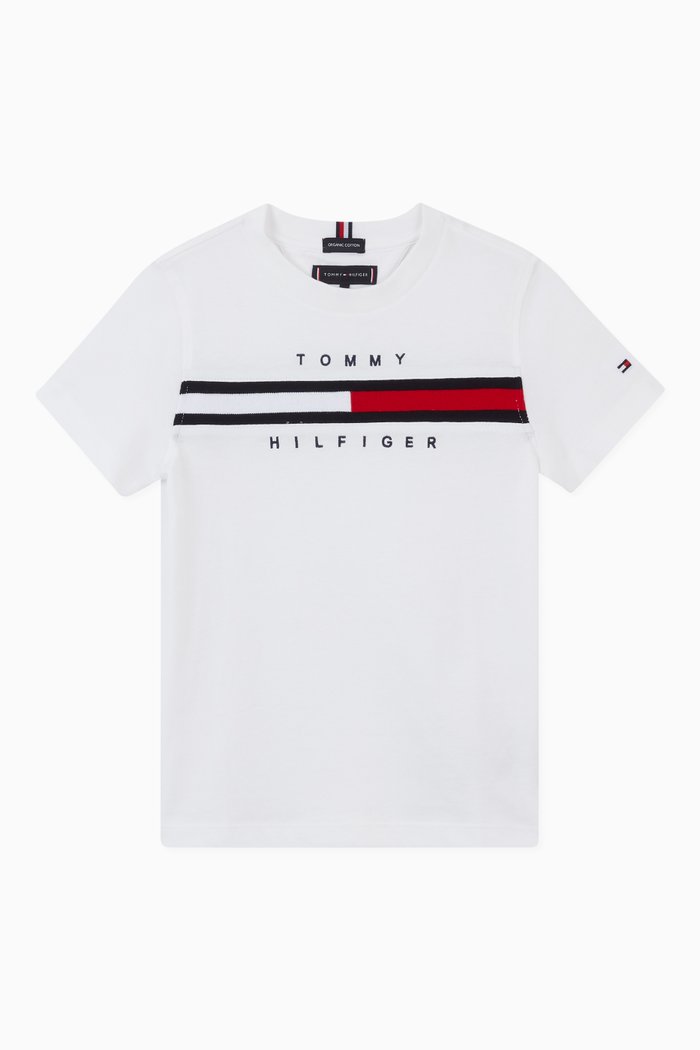 

Flag Logo T-shirt in Organic Cotton Jersey, White