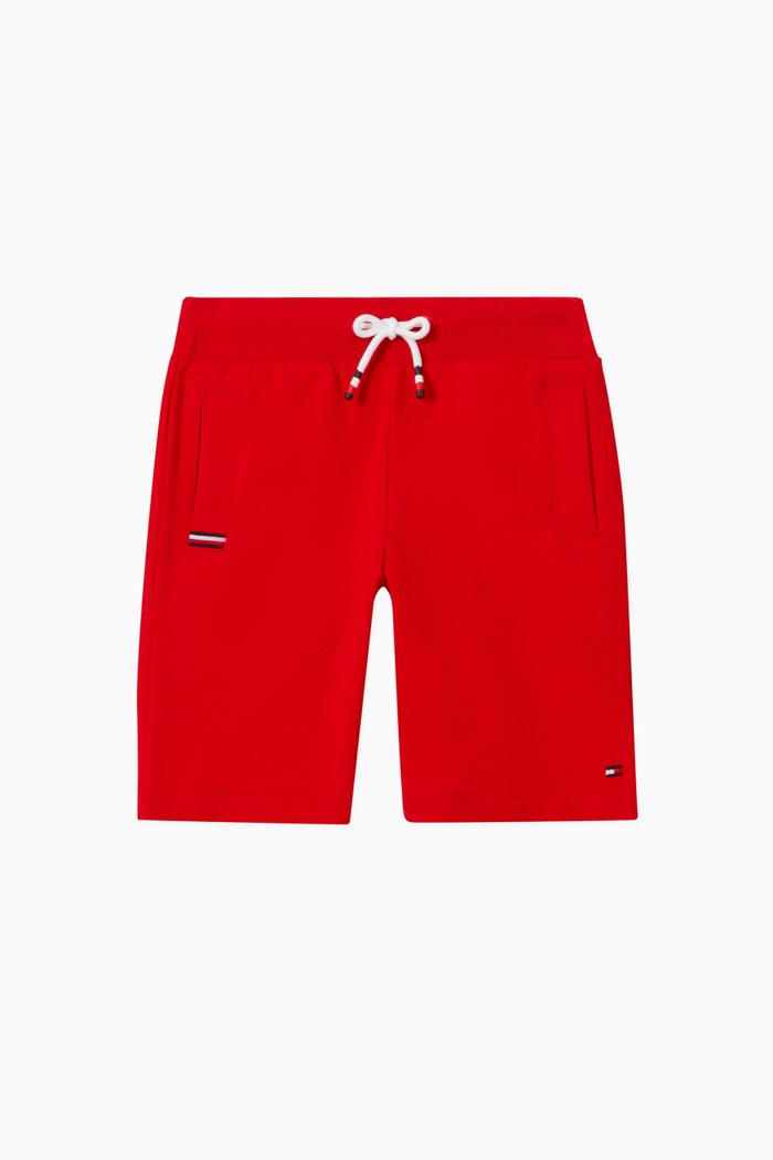 

Cool Signature Drawstring Sweatshorts in Stretch Organic Cotton Terry, Red