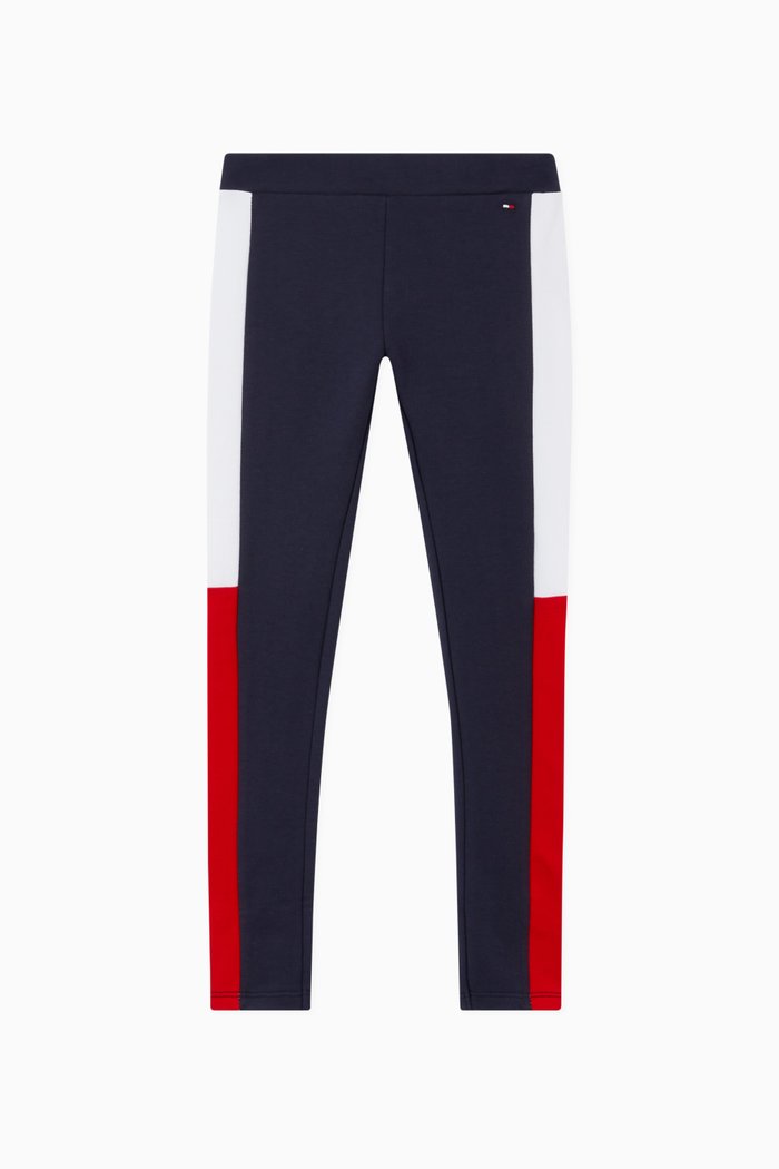 

Colour-Blocked Leggings in Organic Cotton Jersey, Blue