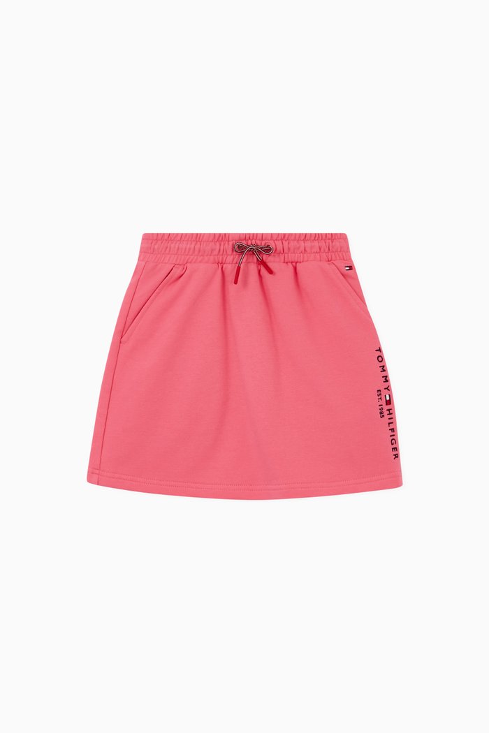 

Essential Logo Drawstring Skirt in Organic Cotton, Pink