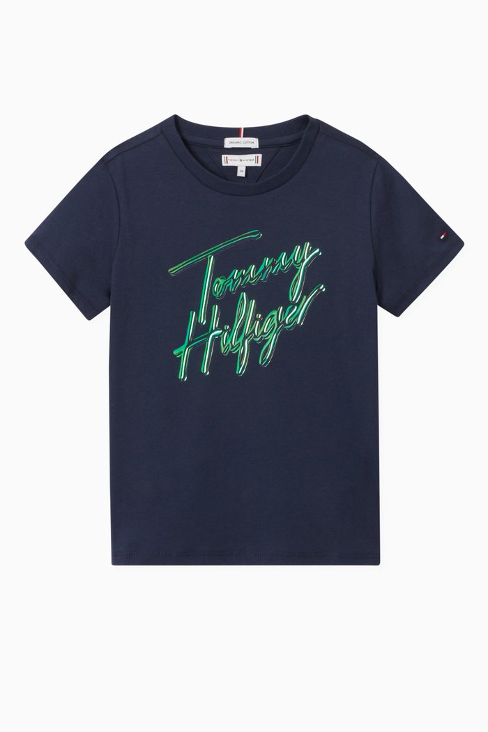 

Signature Logo T-shirt in Organic Cotton Jersey, Blue