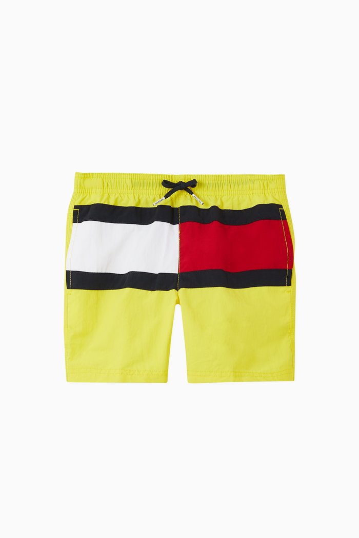 

Colourblock Drawstring Swim Shorts, Yellow