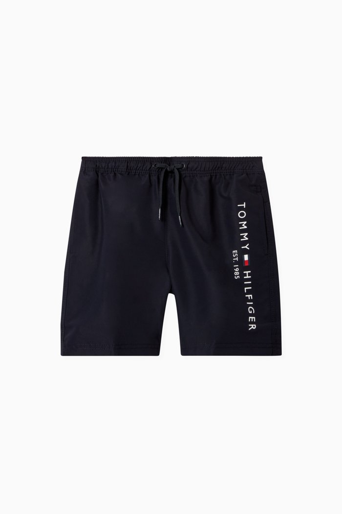 

Logo Mid Length Swim Shorts in Recycled Polyester, Blue