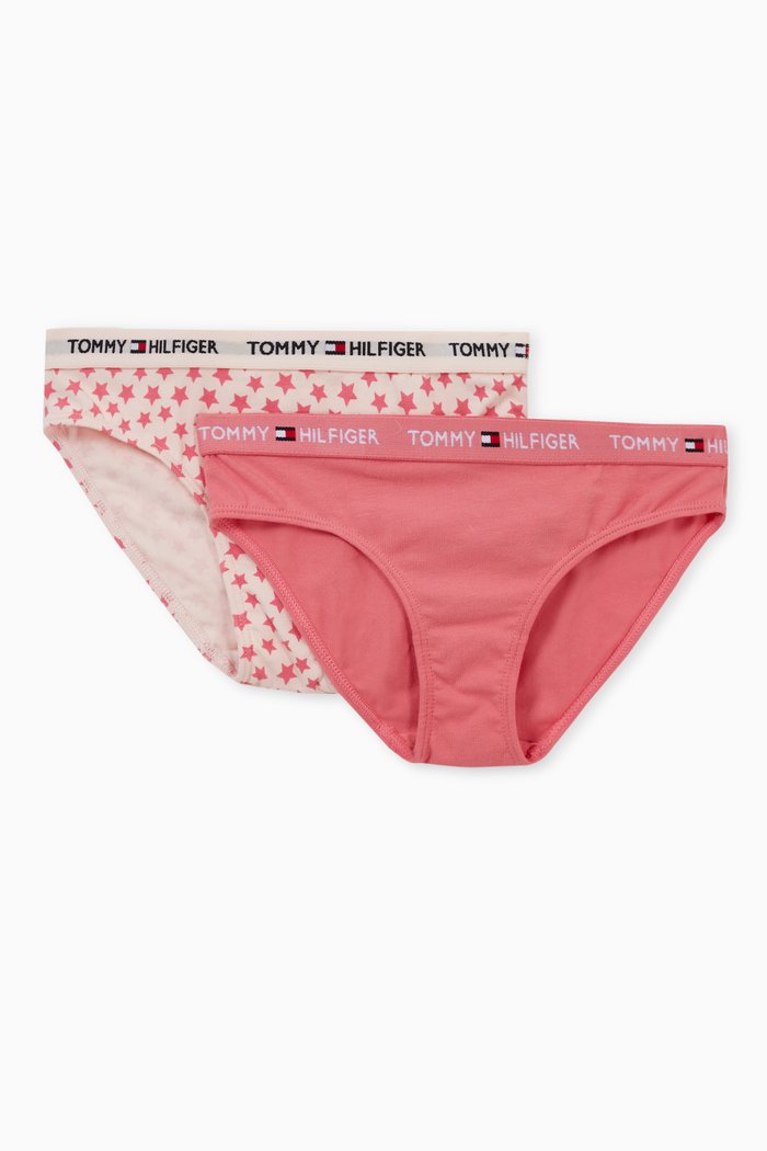 

Two Pack Bikini Briefs in Stretch Organic Cotton, Pink