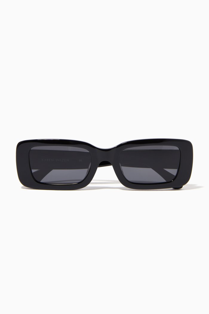 

Kenny Rectangle Sunglasses in Acetate, Black