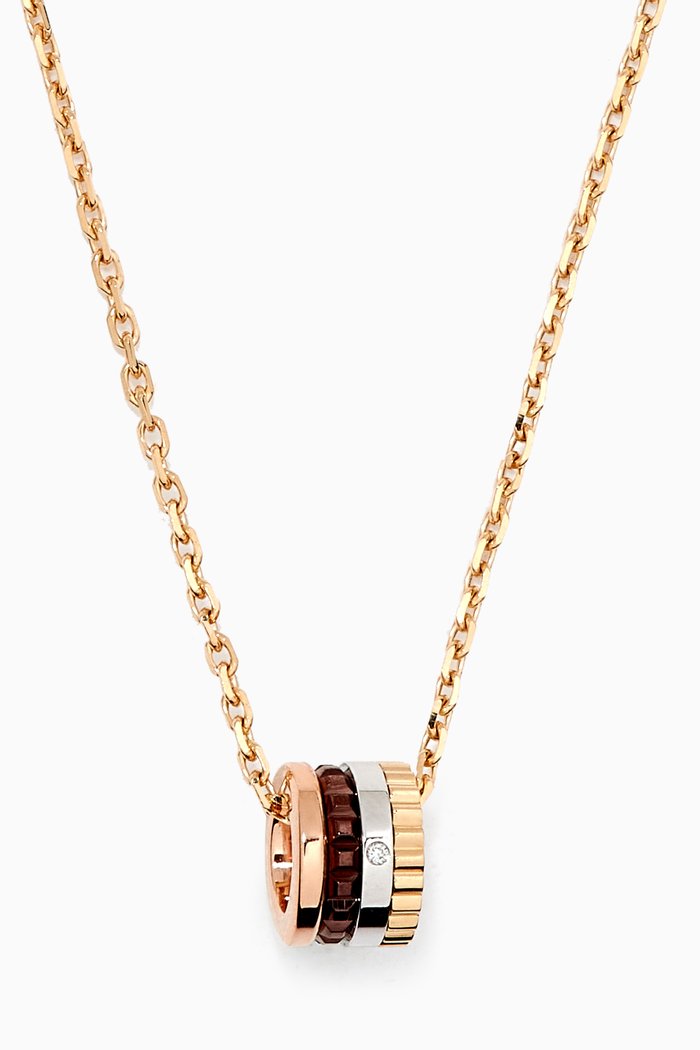 Quatre Classique Pendant with Diamond in 18kt Gold, XS Motif