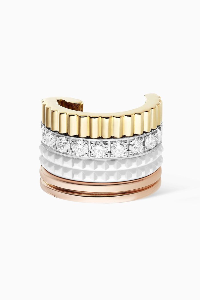 

Quatre White Edition Single Clip Earring with Diamonds in 18kt Gold