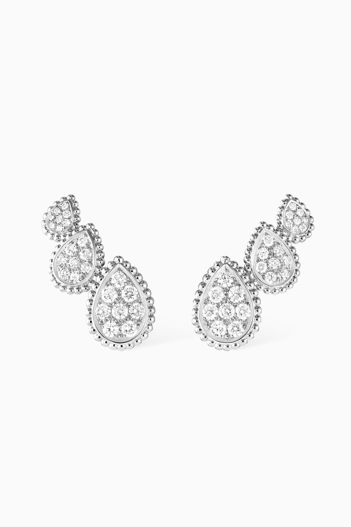 

Serpent Bohème Diamond Stud Earrings in 18kt White Gold, 3 Motifs, Silver