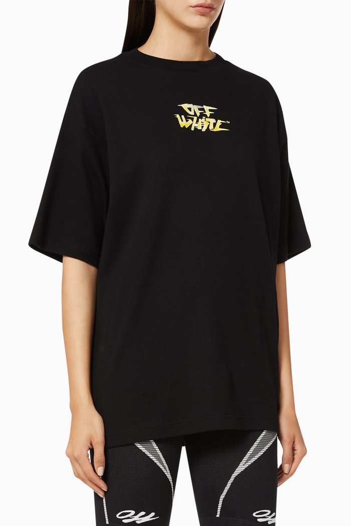 Logo Oversized Cotton T-Shirt, Black