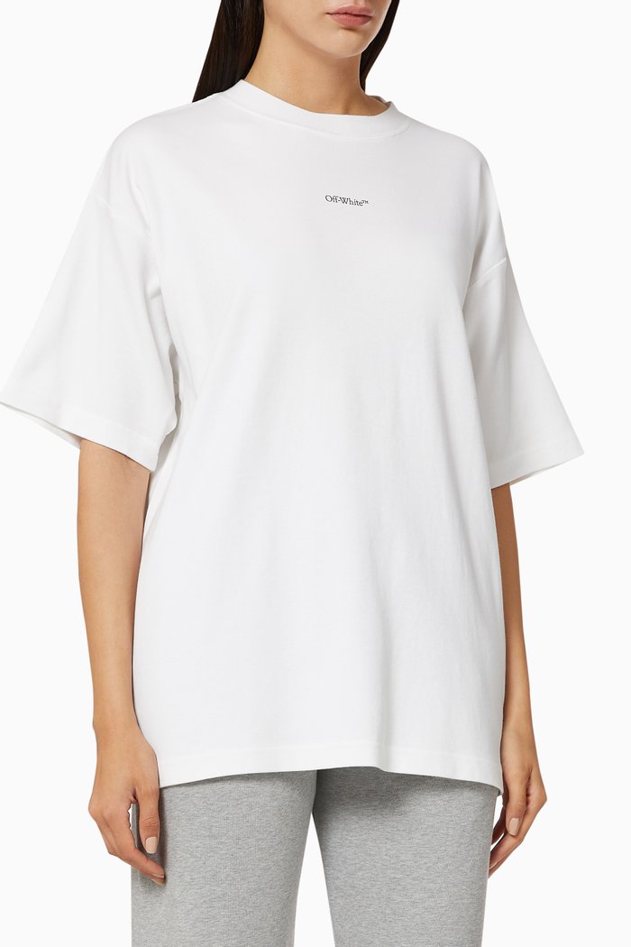

Botanical Logo Oversized Cotton T-Shirt, White