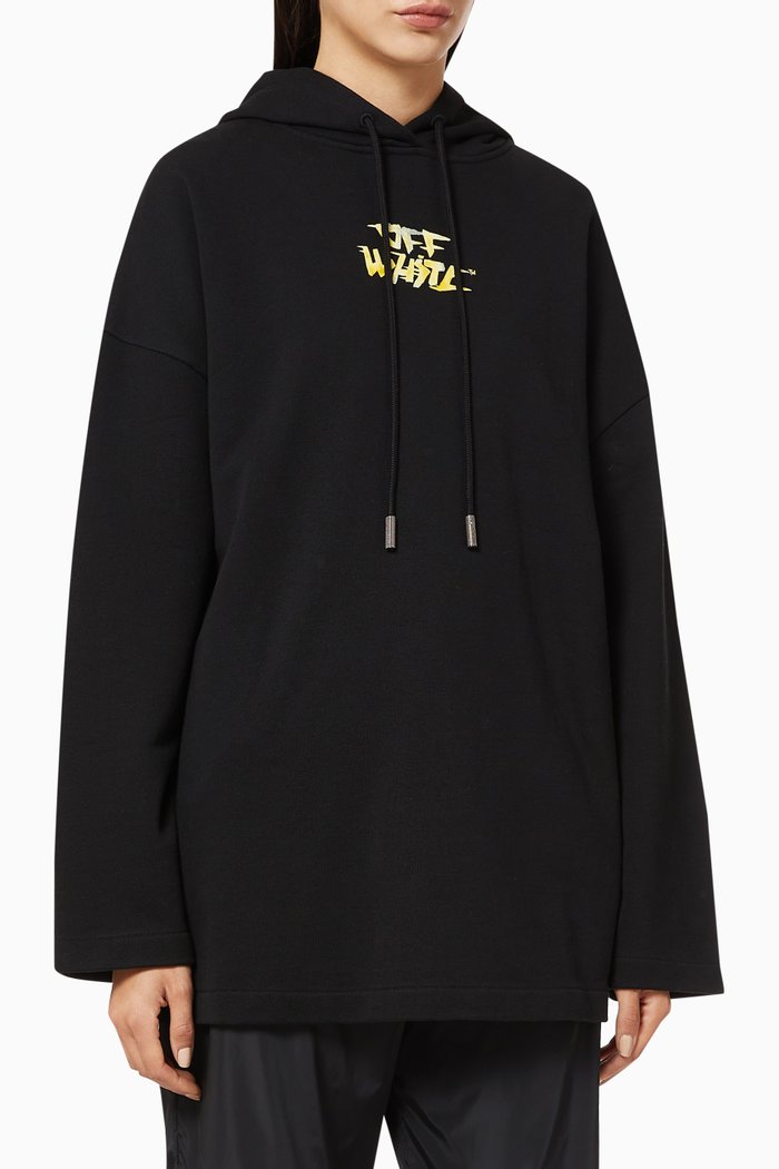 Logo Cotton Hoodie, Black