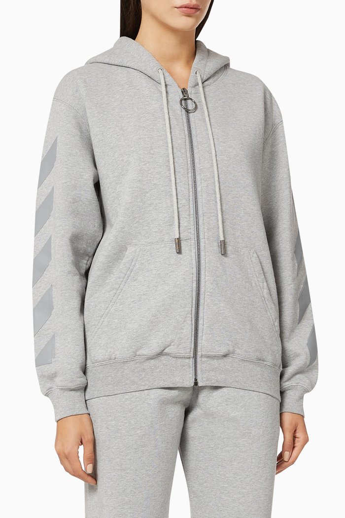 Arrows Cotton Hoodie, Grey